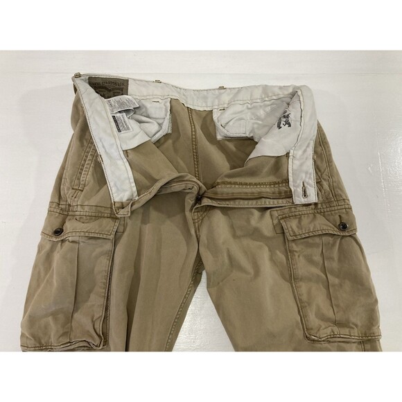 Flawed Levi’s Pants Men’s 38x36 Khaki Cargo Distressed Twill Straight Leg - Picture 10 of 16